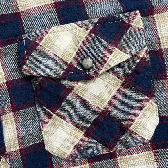 Duke Haband Pearl snap flannel shirt men’s size medium - Picture 7 of 8